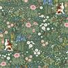 Yomshi Carta da parati autoadesiva con gatto, pellicola adesiva per mobili, rimovibile, impermeabile, stile rustico, per bagno, camera da letto, cameretta dei bambini, verde scuro, 44 x 300 cm