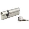 THIRARD - Cilindro a chiave dentellato nichelato da 30 x 80 mm con 3 chiavi | Protezione antistrappo, finitura nichelata, meccanismo a perni, compatibile con porte interne ed esterne