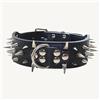 haoyueer Collare per cani con borchie affilate, larghezza 5 cm, elegante collare in pelle per cani di taglia media e grande, pitbull, labrador, boxer, rottweiler, pastore tedesco (nero, S)