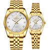 MASTOP Coppia di orologi svizzeri di marca orologio d'oro uomo donna in acciaio inox impermeabile orologio al quarzo