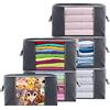 Withosent 90L Scatole per Armadio 6pcs, Organizzatore Armadio Scatole per Vestiti con Manico Rinforzato, Scatola Trasloco, Buste Pieghevole, per Piumoni Trapunte Coperte, Biancheria da Letto