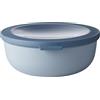 Mepal - Multi Bowl Cirqula Round - Contenitori Plastica con Coperchio - Adatto come contenitore ermetico per Frigo, microonde, Congelatore e piatti da portata - Ciotole Cucina - 1250 ml - Nordic blue