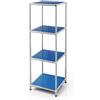 KARAT Scaffale in Metallo Blu - Scaffale Design a 4 Livelli (L30×P30×A95 cm) - Struttura in Acciaio Verniciata a Polvere Cromata - Moderno per Bagno Cucina o Ingresso - Concept Epure MK-005