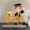 Brocade Creek Targa 2D Acrilica Personalizzata Laurea 2026, Statue Personalizzabili in Stile Cartone Animato con Avatar e Text, Souvenir Laurea Regalo per Figlio Figlia Amico Nipoti Compagno di classe