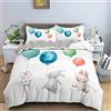 YLCNN Super Morbido Set Copripiumino Matrimoniale 240x220 Bambini Coniglio Palloncini in Microfibra 3pcs 1 Copripiumino 240x220 cm + 2 Federe 50x80 cm