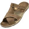 APREGGIO Sandali da uomo 2 in 1 in pelle con cinturino pieghevole sul tallone, comode pantofole e scarpe estive in vera pelle, taglia 41-46