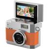 EfforPrac Portatile per mini fotocamera digitale con schermo flip da 0,96 pollici | Portachiavi per videocamera da viaggio con videoregistratore CCD in stile retrò con porta di ricarica USB C