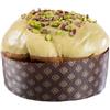 Tesori Di Sicilia Panettone Artigianale al Pistacchio, incartato a mano come da Tradizione Siciliana, Panettone a lievitazione Naturale con Lievito Madre 1Kg, Idea regalo Natale