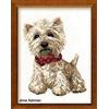 RIOLIS 945 West Highland White Terrier Kit Punto Croce Contato 20 x 26 cm | Aida Zweigart 15 ct bianca, 12 colori lana/acrilico, per Livello Intermedio, schema e ago inclusi, kit da ricamo idea regalo