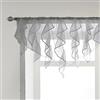 PearAge Tende semi-trasparenti in voile con volant, per cucina, soggiorno, stile shabby chic, con volant, per camera da letto di ragazze e figlie, mantovana per finestra, 132 x 66 cm (grigio-triangolo
