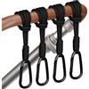 OSDUE Ganci per Passeggino Porta Borse, 4 Pezzi, Universali, Antiscivolo | Appendere Borse Shopping Borsa per Passeggino, Stroller Hooks Cord, Moschettoni Carrozzina, Accessori Neonato