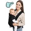YOLAY 4-in-1 Misto Cotone Marsupio Neonato 0-36 Mesi (3,6-14,5 kg), Nero