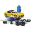 CENTRO ASSISTENZA AUTO BWORLD CON ROADSTER E MECCANICO SET OFFICINA GIOCATTOLO