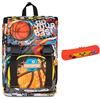 Mitama Zaino Estensibile 4 Zip, DOUBLE BALL, Arancione, Doppio Scomparto + Astuccio Mitamini, Chiusura con Zip, In Silicone, Arancione, Bambino, Scuola Elementare