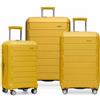 Traveler's Choice Pagosa - Trolley rigido espandibile con ruote girevoli, Giallo, 3-Piece Set (22/27/30)