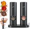 UBBOY 2 Pezzi Set Macina Sale e Pepe Elettrico a Batteria Macinaspezie con Base