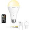 AUAUY 1PZ Lampadina Ricaricabile USB C, Lampada da Campeggio a LED
