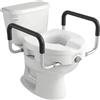 HOMCOM Rialzo WC per Anziani, Maniglie Antiscivolo, Capacità 136 kg, Bianco | Sedile Rialzato per WC in HDPE, Larghezza Regolabile 53.2-60.8 cm, Facile Pulizia