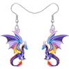 DOWAY Acrilico Drago Regali Fantasia Drago Orecchini per Le Donne Western Dinosauro Gioielli Dino Accessori Cool Stuff Animal Charms