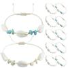 ORFOFE 12 Pezzi Bracciale Donna Intrecciato Conchiglie Regolabile | Corda e Conchiglie, Accessorio Versatile per Polso, Caviglia o Collo, Anniversari e Occasioni Speciali