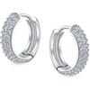 Bling Jewelry Orecchini A Cerchio Huggie In Zirconia Cubica Micro Pave CZ Da Sposa Per Donne Adolescenti, Matrimoni, Prom, Feste Formali, Placcati In Oro Giallo, Rosa, Nero E Argento.