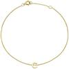CARISSIMA Bracciale da Donna in Oro Giallo 9ct con Lettera C Regolabile da 4mm x 5mm, Lunghezza 15cm/6-18.5cm/7.25
