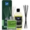 Dc Casa DEA SET FRAGRANZA TE' VERDE : DIFFUSORE DI FRAGRANZA CON BASTONCINI 200 ML + RICARICA 500 ML + RICAMBIO 10 BASTONCINI NERI