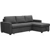 SHIITO | Modello Corleone - Divano a 3 posti con Chaiselongue e Cassapanca | Massimo relax e comfort | 229 x 93 x 93 cm - Colore grigio scuro
