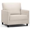 COMHOMA Poltrona Relax per TV, Poltrona Lounge per Soggiorno, Divano Singolo per Camera da Letto, Angolo Lettura, Seduta Laterale con Morbido Memory Foam, Rivestimento in Lino, Bianco