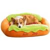 Tencipeda Hot Dog Pet Bed, Dachshund Sleeping Cushion With Bun Shape Design, Washable Puppy Mat For Small Indoor Pets (Size:S)