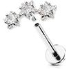 OUFER 16G Stella Piercing Helix Filettato Interno Orecchini Trago Argento 925 Conch Ring Trasparente CZ Gioielli Per Il Corpo 10 mm Flat Cartilage Labret Piercing