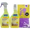 FEI FAN SET CASA 9 Detergente Multiuso, Delicato Su Tutte Le Superfici, Anche Laccate. Alla Fresca Profumazione Di Agrumi: Trigger 750ml + Ricarica 750ml + Panno In Lattice SOFT, Formato 30x30cm
