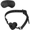 BDSMYEE Kit SM con bavaglio cavo a forma di cuore e mascherina Unisex (Nero, M)