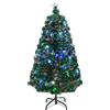 HOMCOM Albero di Natale a Fibre Ottiche 120cm Albero di Natale Artificiale con 16 Luci LED di 3 Colori e Rami in PVC|Aosom