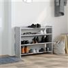 Generic Scarpiera 80x25x62 cm Legno Lavorato Grigio Rovere Sonoma | Stabile, resistente all'umidità, salvaspazio, con piano superiore per chiavi, montaggio a parete incluso