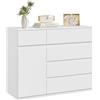 WOLTU Cassettiera Camera da Letto, Mobiletto Salvaspazio | con 5 Cassetti e 1 Armadietto, Ripiano Regolabile, per Soggiorno, Ingresso, 100x40x80 cm, Bianco