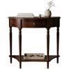 OVOGGPAN Consolle a mezzaluna in legno massello, tavolino da ingresso con cassetto e ripiano, tavolino d'appoggio in stile contemporaneo e vintage per soggiorno, corridoio(Dark Walnut,80cm/31.5in)