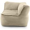 LUMALAND Pouf modulare ad angolo destro, in velluto a coste, 340 l, per divano modulare | Abbinamento ideale con poltrona e pouf, Bean Bag in perle EPS con imbottitura, cuscino per interni lavabile