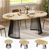 MSFE Tavolo Allungabile Ovale,Tavolo da Pranzo Rotondo Allungabile Adatto per 4-8 Persone,Tavolo da Pranzo Rotondo in Legno con Gambe in Metallo per Cucina o Soggiorno,100-180x100x75CM,Spedito in 2 Pacchi