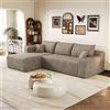 HOXINBLY Divano compresso 241 cm, Divano imbottito moderno e minimalista, Sinistra divano angolare per soggiorno, seduta profonda con sezione angolare,cammello(non richiede montaggio)