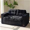 MAXYOYO Divano Letto, Divano 2 Posti Convertibile con 2 Cuscini, 2 in 1 Sofa Comodo in Velluto a Coste, Spazio Letto Pieghevole 113x190CM, Schiuma Spessa 15cm