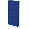ZStyle Scarpiera Salvaspazio in Metallo Slim 3 Cassetti Antiribaltamento (Blu)