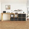 ZKLOEP Tavolo angolare, piano del tavolo girevole a 360° - a forma di L o dritto, MDF, piano e gambe rinforzati 4 cm, con 4 scomparti, 4 cassetti, regolabile in modo flessibile, scrivania, scrivania per