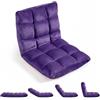 RELAX4LIFE Poltrona Relax da Terra (Viola Scuro,105cm,Effetto flanella) | Schienale Reclinabile in 14 Livelli/Struttura in Metallo e Base Antiscivolo, per Adulti e Bambini, Pavimento,Salotto
