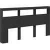 vidaXL Testiera con Contenitore a LED Nera 180x17x102 cm