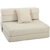 HOMCOM 2-in-1 Divano Letto Pieghevole Chaise Singolo 100 cm Crema