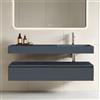 doporro Mobile Bagno Sospeso Mobile Sottolavabo 150 cm con Lavabo Integrato | Antracite Opaco, UP F029 Colossum12-1500R-matt