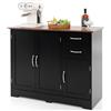 COSTWAY Credenza Buffet, Armadio di Stoccaggio Moderno con 2 Ante e 2 Cassetti, Ripiano Regolabile, per Cucina, Sala da Pranzo, 100 x 40 x 78 cm (Nero)