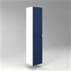 Diventa Modello Diva Star, Colonna Bagno sospesa con 2 ante e 4 ripiani spaziosi, colore blu e bianco