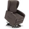 REDÒKASA Poltrona relax elettrica NEW ORLEANS per anziani e disabili con 2 motori, 4 ruote per lo spostamento, Kit Optional Batteria, alzapersona, tessuto idrorepellente (Con Kit Batteria, Fango)
